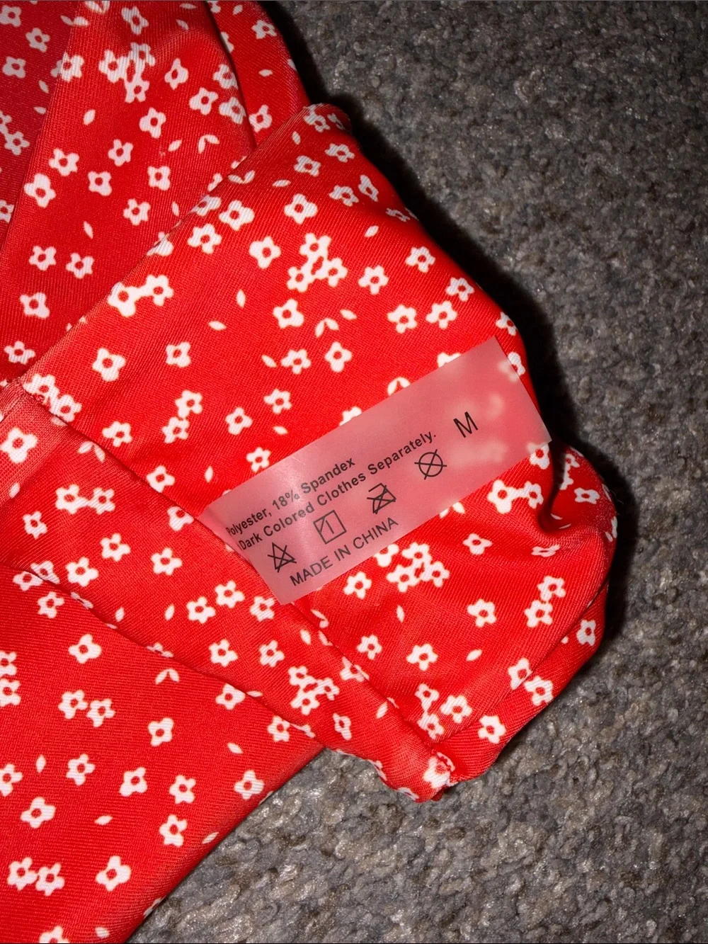 SHEIN Red Floral Bandeau Bikini Set